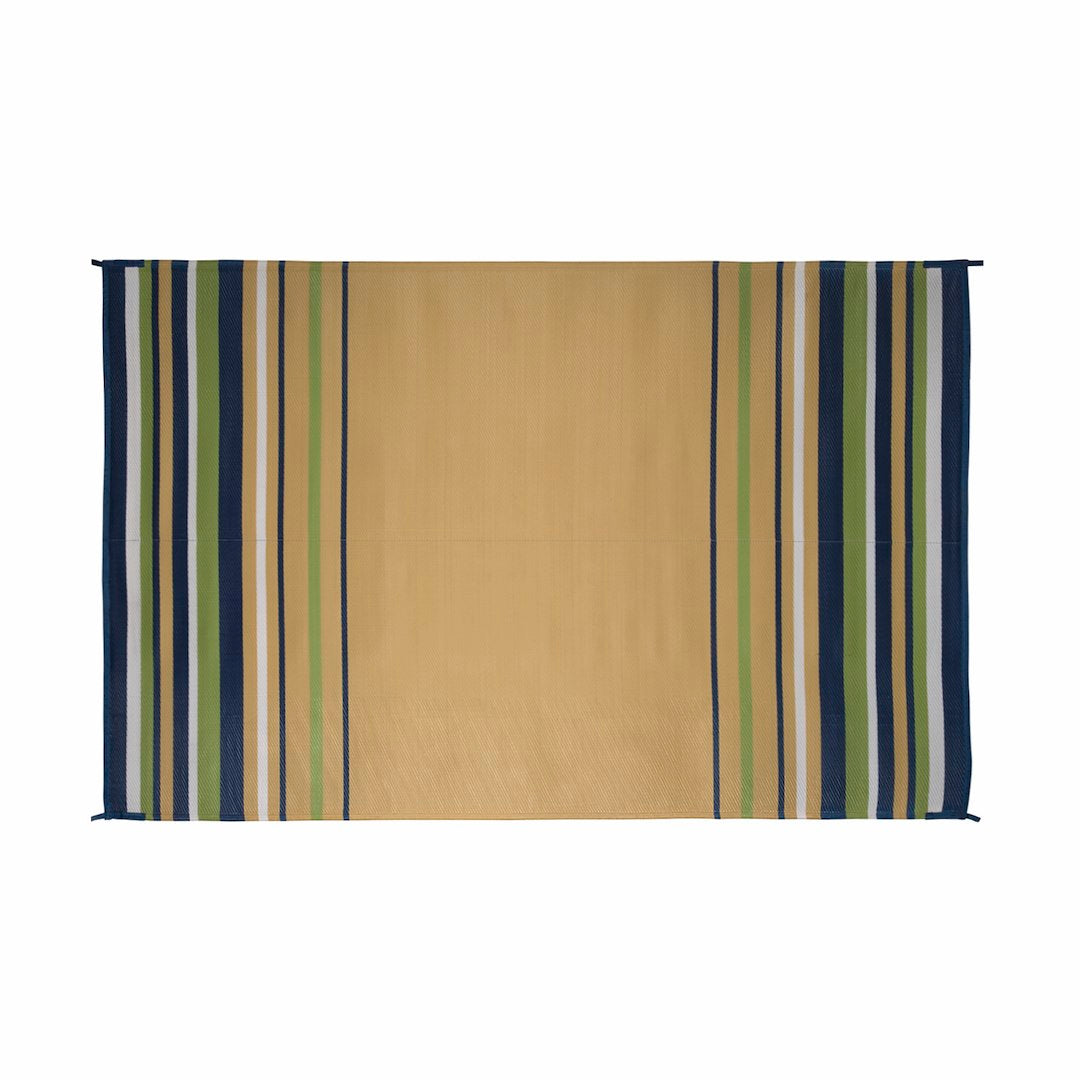 FAULKNER MAT STRIPED 9X12 NAVY/WHT/LIME/BGE [68790]