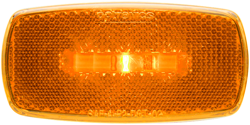 OPTRONICS ONE LED MRK LGHT;OVAL;BLK BSE;AMBR; [MCL0032ABB]
