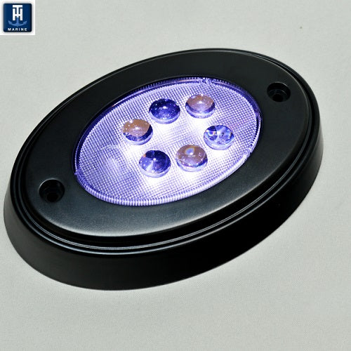 T-H MARINE BLACK OVAL COURTESY LED W/ MNT RING [OCL-1K-DP]