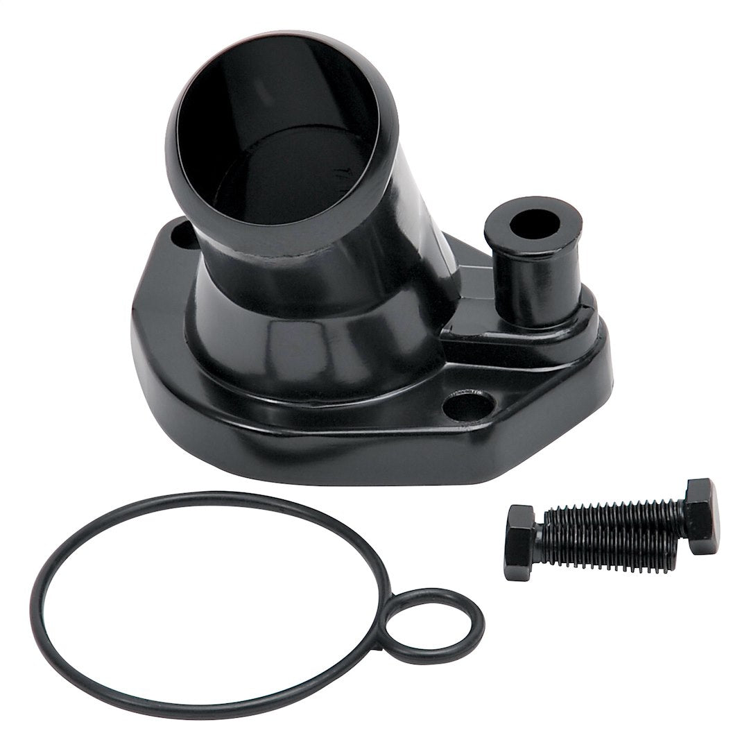 EDELBROCK WATER NECK STEEL  BLK  SBF WINDSOR [48143]
