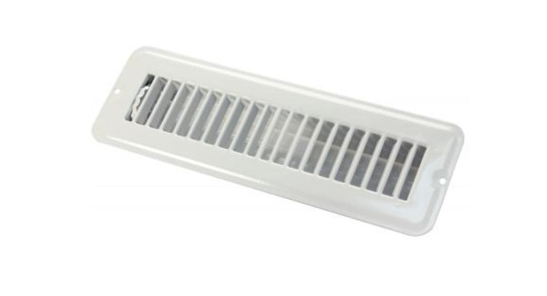 JR PRODUCTS 2 X 10 FLOOR REG.DMPR  MET WHTE [02-28905]