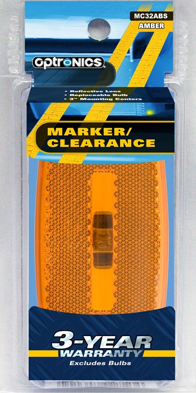 OPTRONICS M/C; OVAL;BLK BASE; AMB [MC32ABS]