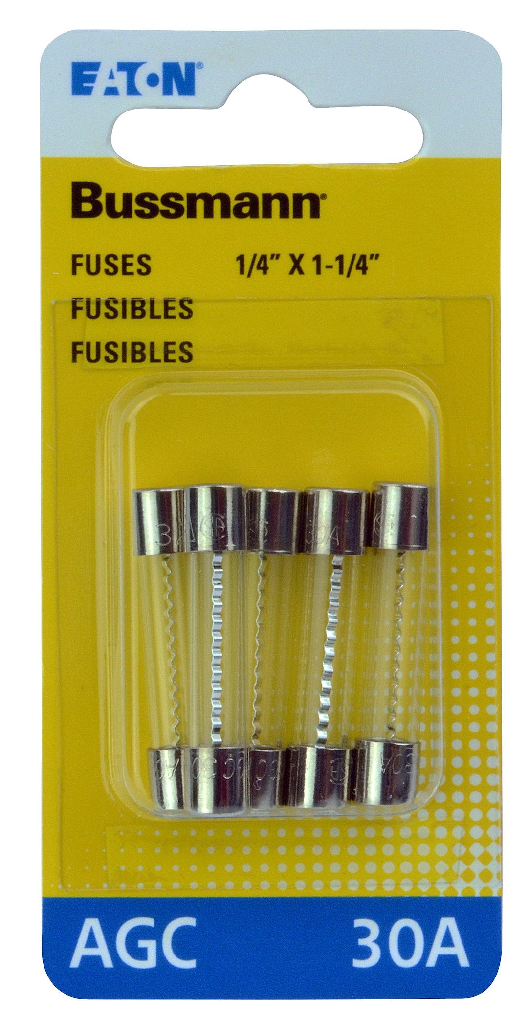 BUSSMANN 5PK BP/AGC30 FUSES [BP/AGC-30-RP]