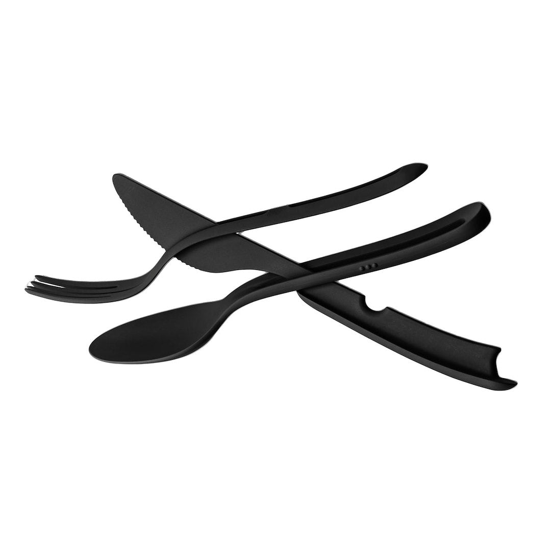 SILWY MAGNET CUTLERY SET TRICKY BLACK [KO-BT-B-2]