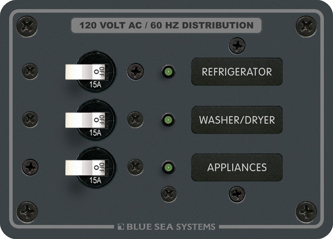 BLUE SEA PANEL 120VAC 3POS [8058-BSS]
