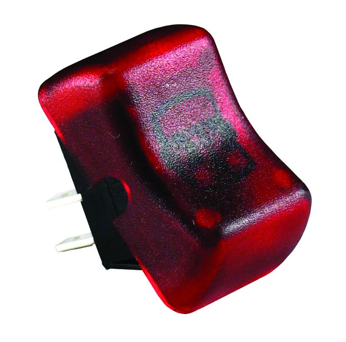JR PRODUCTS SGL LIGHTED ON-OFF SW  RD [12045]