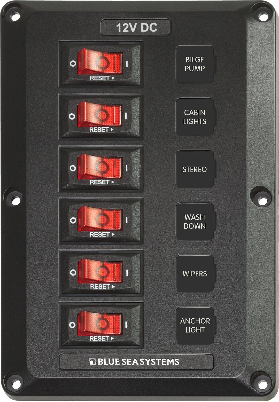 BLUE SEA PANEL BELOW DECK 12VDC 6PC [4352-BSS]