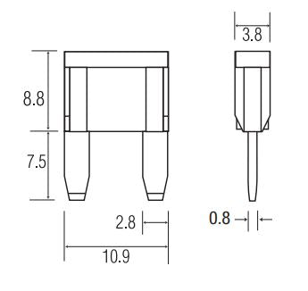LITTELFUSE MINI FUSE 5 CDS/PACK  25A [MIN25BP]