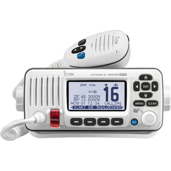 ICOM VHF  COMPACT  W/HAILER & GPS  WHITE [M424G WHITE]