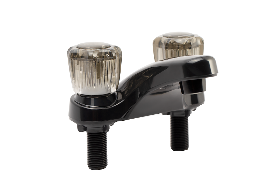 DURA FAUCET RV LAVATORY FAUCET W/SMOKED ACRYLIC [DF-PL700S-BK]