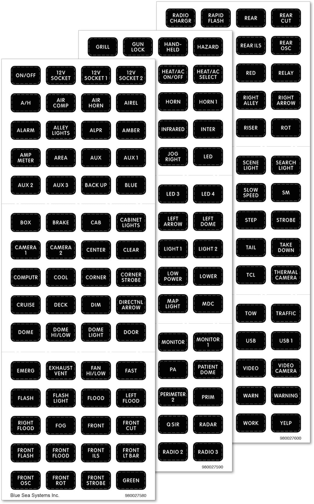 BLUE SEA LABEL KIT EV SM FORMAT 180 PK [7870-BSS]