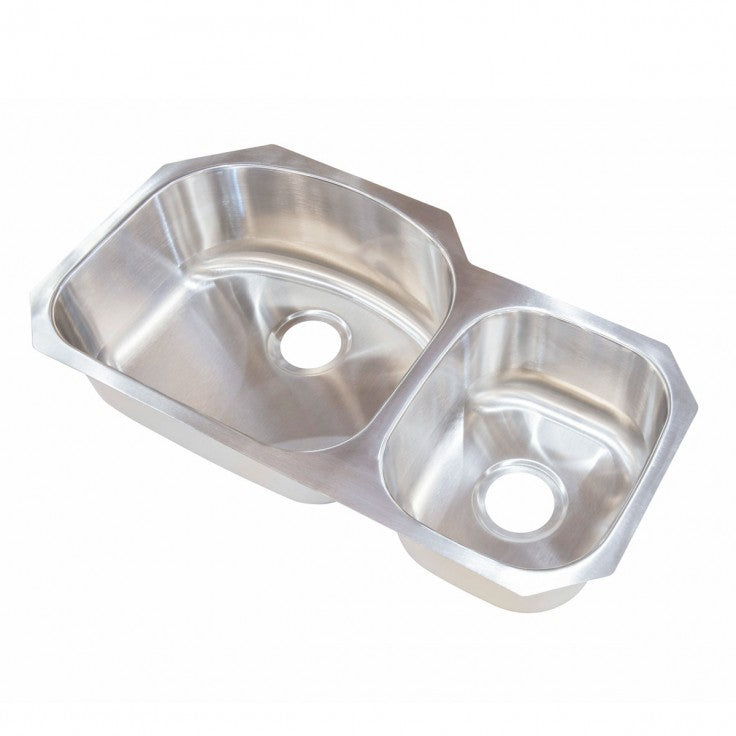 LIPPERT COMP 32X17X7 OFFSET DOUBLE BOWL SINK; DR [388415]