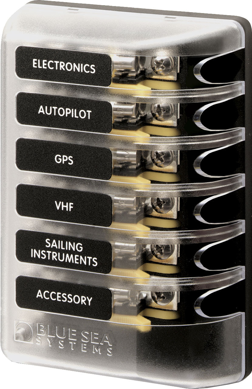 BLUE SEA FUSE BLOCK 3AG 6CIRCUIT [5018-BSS]