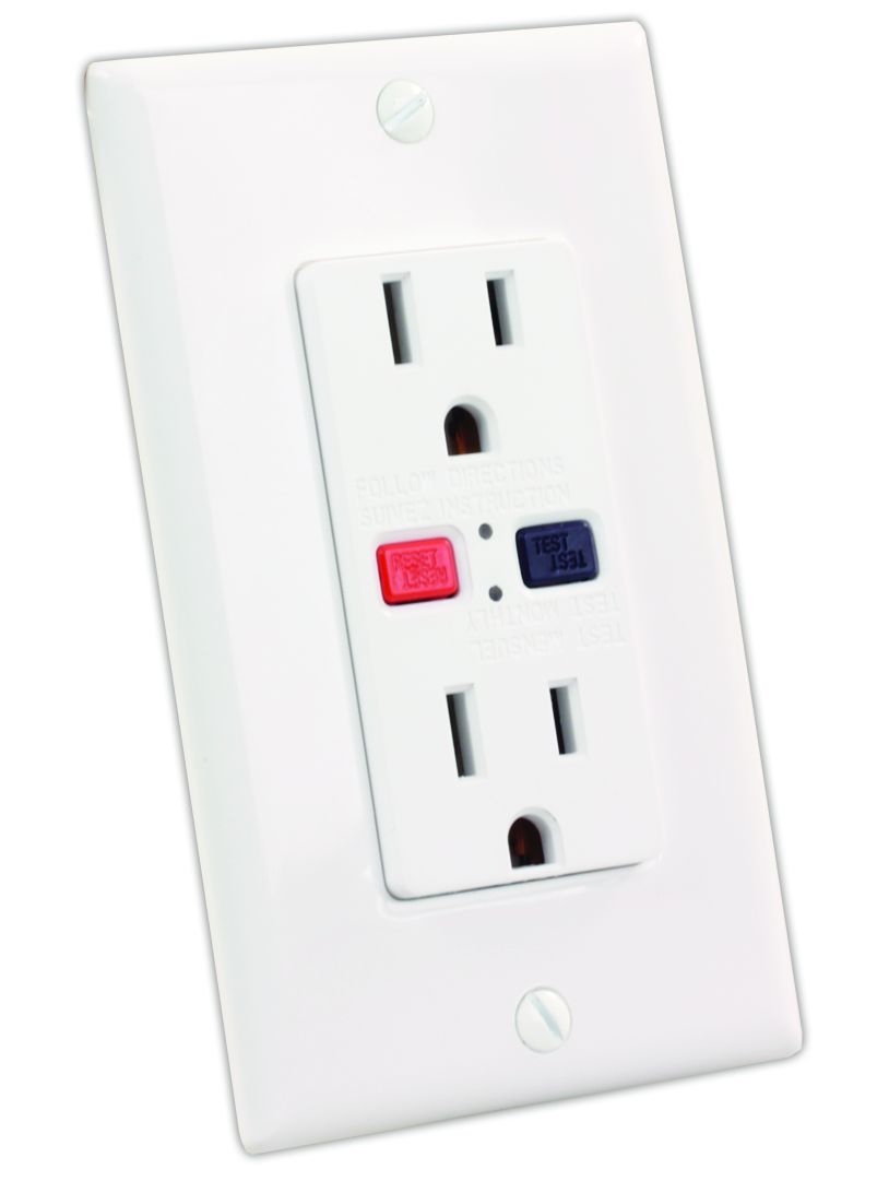 JR PRODUCTS GFCI ELECT OUTLET  WHT [15005]