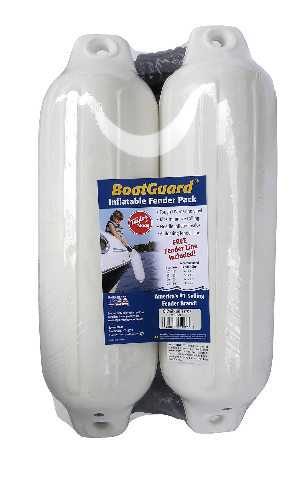 TAYLOR MADE 4' X 16' BG 2 PK. WHITE W/BLK. ROPE [310132P]