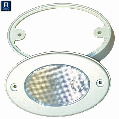 T-H MARINE WHITE OVAL COURTESY LED W/ MNT RING [OCL-2K-DP]