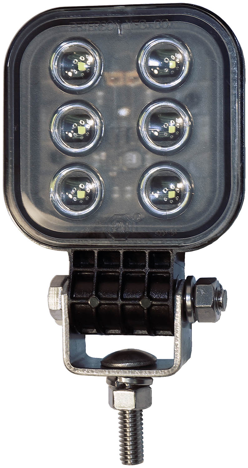 PETERSON MFG LED WORK LGT SQR PED MNT W/AMP HSG [M905-MV-AMP]