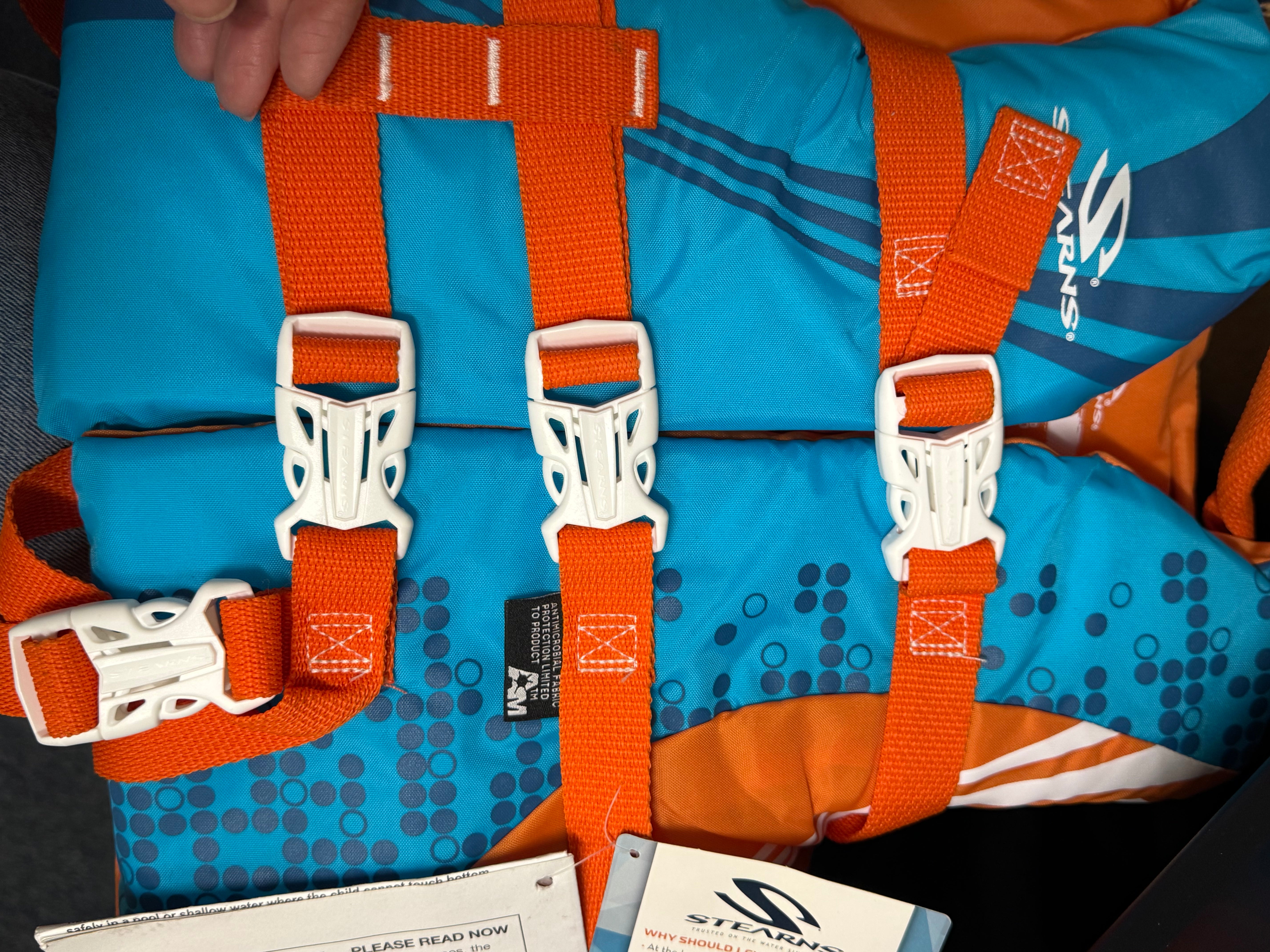 STEARNS Child Antimicrobial Nylon Life Vest - 30-50LBS - WAVE