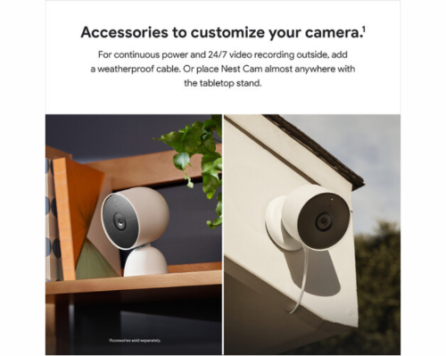 Google Nest Cam Battery Indoor/Outdoor Security Camera, 3-pack