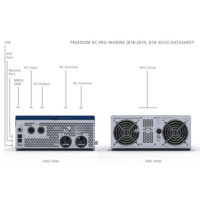Xantrex Freedom XC PRO 2000 2000W Marine Inverter Charger 12vDC in 120vAC Out