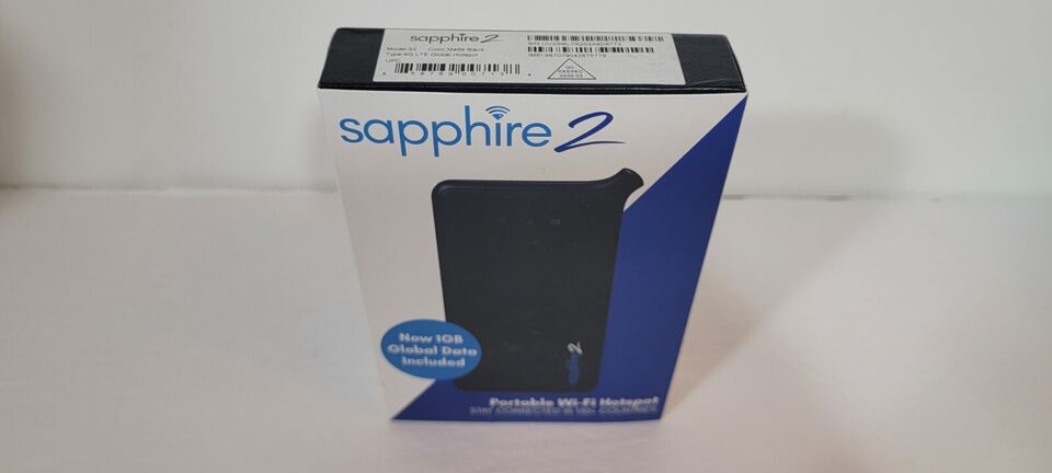 Sapphire 2 Travel Global Mobile Portable WIFI Hotspot Black 4G