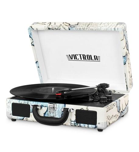 Bluetooth Suitcase Turntable in Map Prin - Stock4less EU