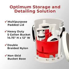 Shurhold 5 Gallon White Bucket Kit - Includes Bucket, Caddy, Grate Seat, Buff Magic, Pro Polish Brite Wash, SMC  Serious Shine [2465]