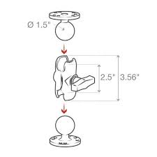 RAM Double Socket Arm - C Size Short
