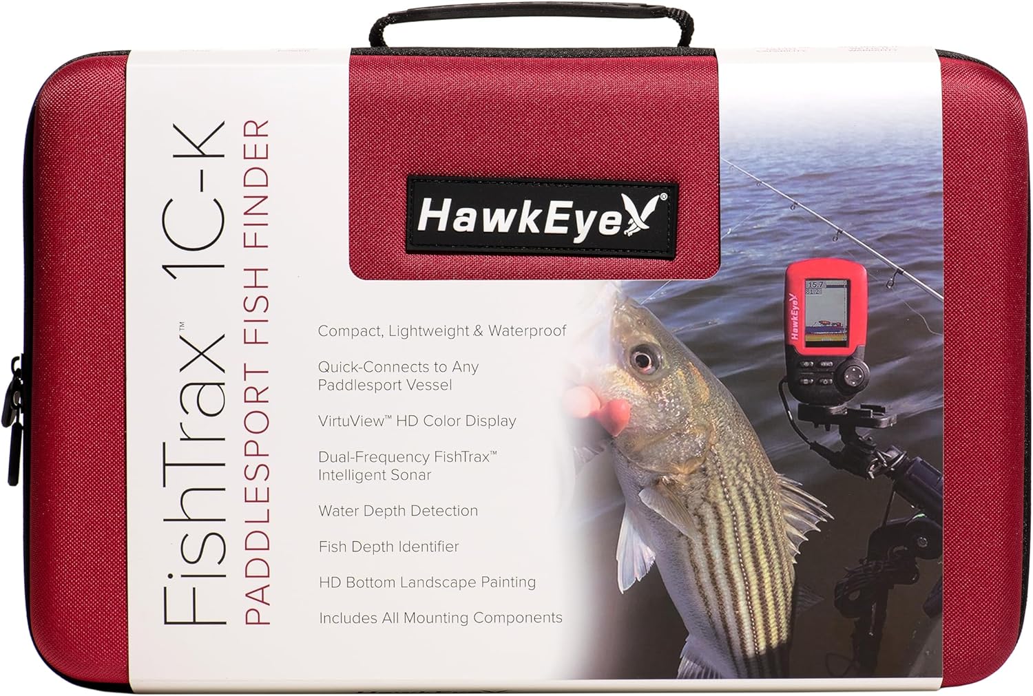HawkEye FishTrax 1C-K Paddlesport Fishfinder w/Carrying Case [FT1PXC-K]