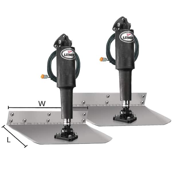 Lenco 12"x12" Edge Mount Trim Tab Kit 12v with LED Integrated Switch