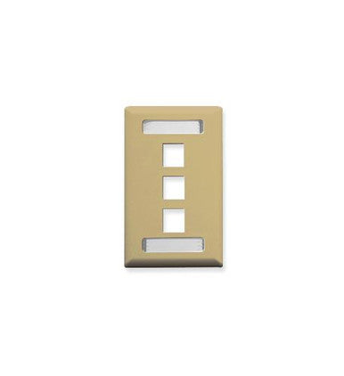 PLACA FRONTAL ICC, ID, 1 GRUPO, 3 PUERTOS, MARFIL