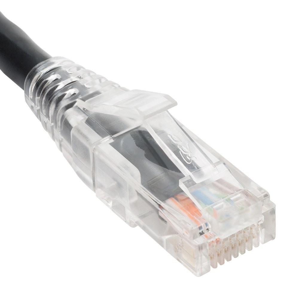PATCH CORD, CAT6, CLEAR BOOT, 14' BLACK