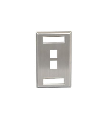 Icc Faceplate, Id, Stainless, 1-Gang, 2-Port