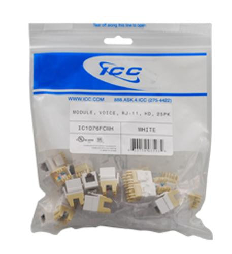 Icc Module, Voice, Rj-11, Hd, 25Pk, Wh