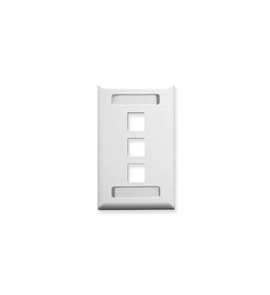 PLACA FRONTAL ICC, ID, 1 GRUPO, 3 PUERTOS, BLANCO