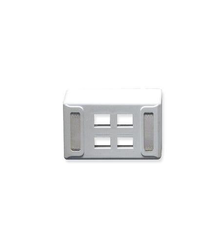 ICC FACEPLATE, FURNITURE, UNIV, 4-PORT WHITE