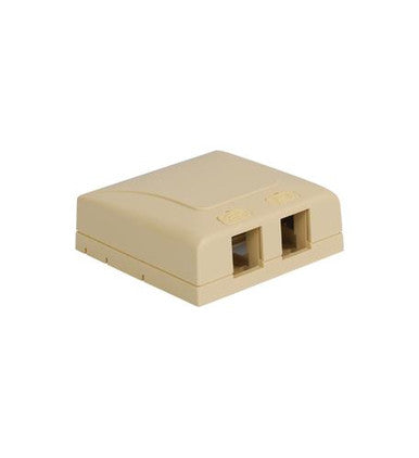 Icc Surface Mount Box, Elite, 2-Port, Ivory