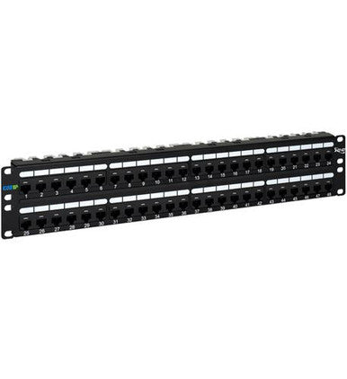 Patch Panel, Cat 6A, 48-Port, 2 Rms