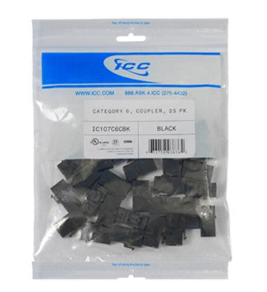 Icc Module, Coupler, Cat 6 25 Pk, Black