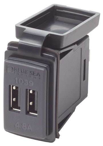 Blue Sea Double port de chargeur USB 4,8 A 12/24 V CC Support de commutateur