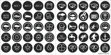 Kit de etiquetas Blue Sea 4230 para interruptor retroiluminado SS