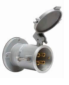 Hubbell M5200BS1R 200A Inlet 200A 600V 4 Pole 5 Wire