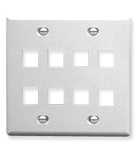 Icc Ic107Fd8Wh - 8 Port Face White, 2-Gang