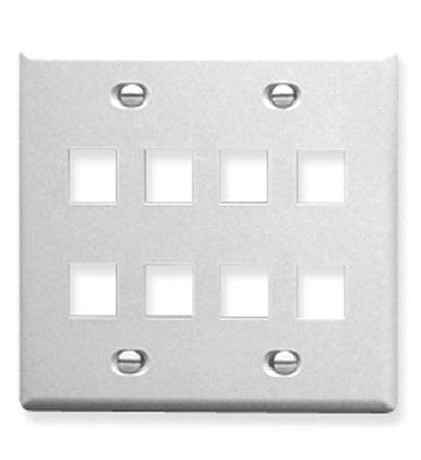 Icc Ic107Fd8Wh - 8 Port Face White, 2-Gang