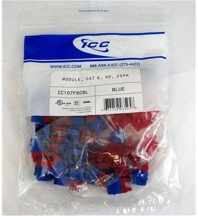 Module Icc, Cat 6, HD, 25Pk, Bleu