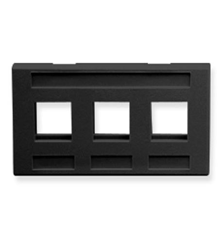 Icc Faceplate, Furniture, 3-Port, Black
