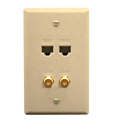 Icc Faceplate Idc 2 Data And 2 F Type Ivory