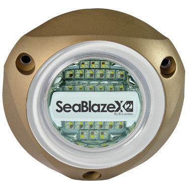 Lumitec Seablaze X2 LED bicolore bleu/blanc montage en surface boîtier bronze 12/24 V