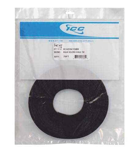 ICC Velcro Tie Bulk 75ft - Black