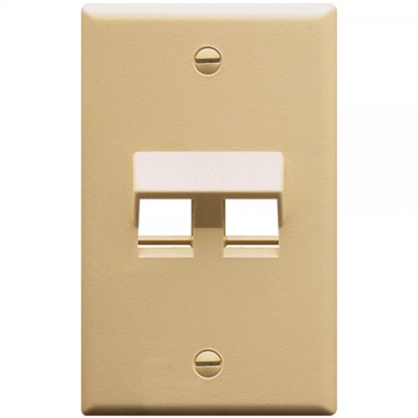 FACEPLATE, ANGLED, 1-GANG, 2-PORT, IVORY